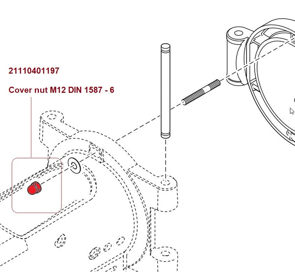 21110401197 Cover nut M12 DIN 1587 - 6