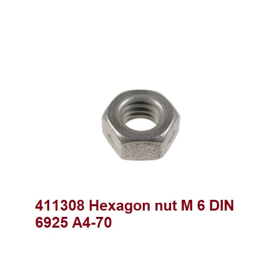411308 Hexagon nut M 6 DIN 6925 A4-70