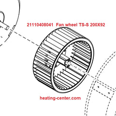 21110408041 Fan wheel TS-S 200X92-R 60Hz black/red, 38 blades