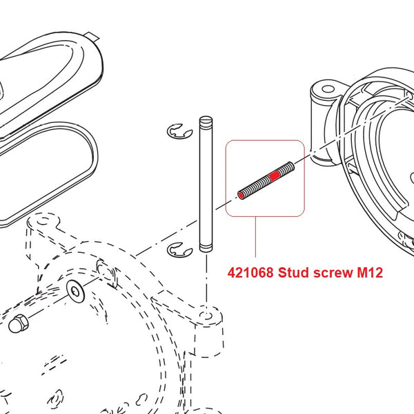 421068  Stud screw M12Fo x 45 DIN 835 5.6
